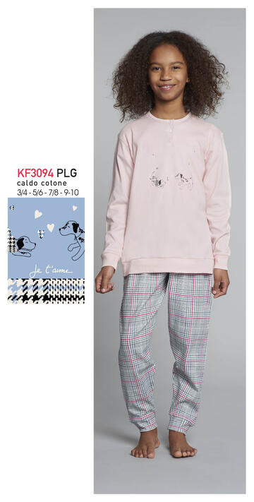 ART. KF3094 PLG- pigiama bimba interlock m/l kf3094 plg - Fratelli Parenti